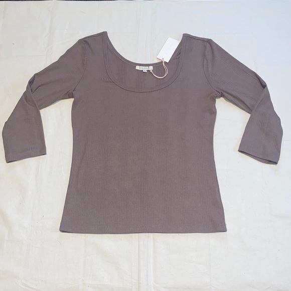 Z Supply Jayda Ribbed 3/4 Sleeve Top - Picture 5 of 11